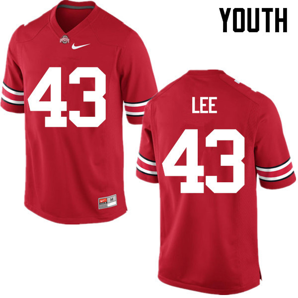 Ohio State Buckeyes Darron Lee Youth #43 Red Game Stitched College Football Jersey